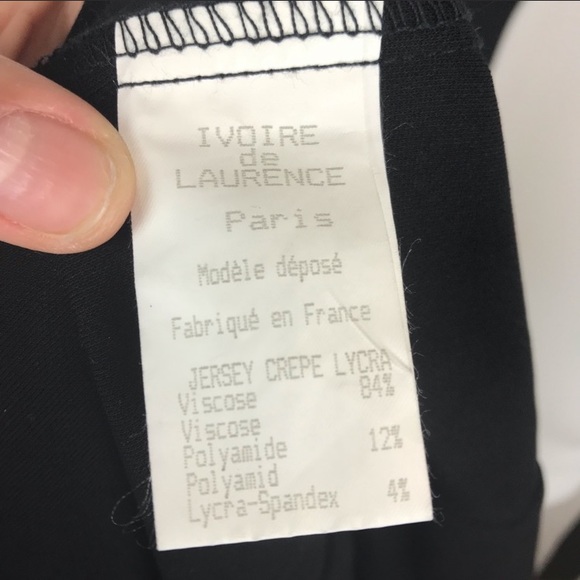 Ivoire De Laurence Black Vintage Dress Sz 2 - Picture 6 of 6